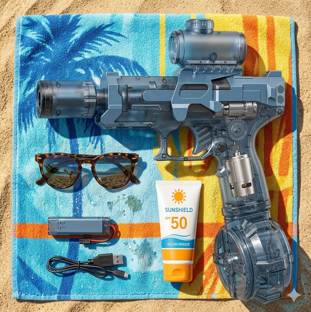 Electric Water Gun Toy for Kids | Automatic Sensor Lights | USB Rechargeable