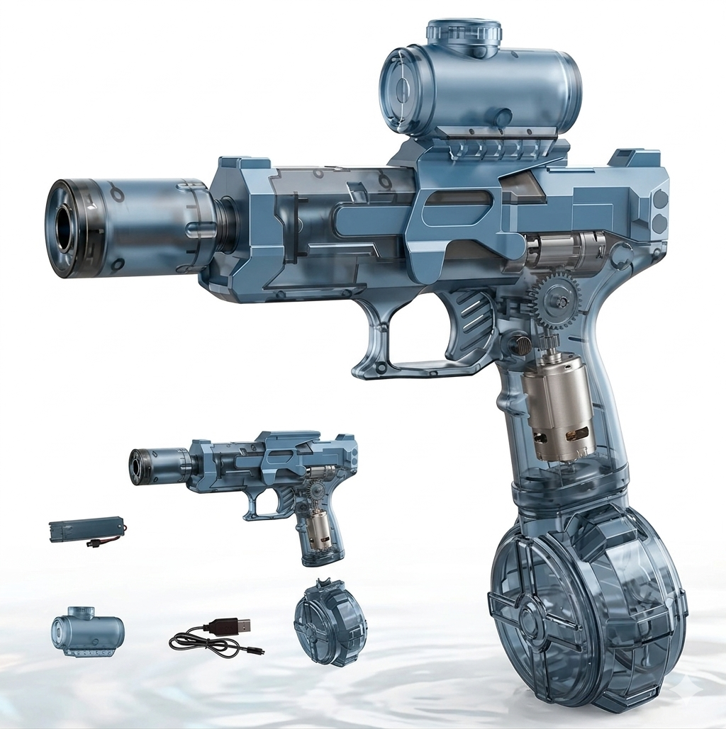 Electric Water Gun Toy for Kids | Automatic Sensor Lights | USB Rechargeable